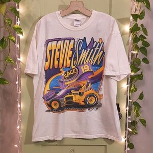 Men's Gildan Ultra Cotton Stevie Smith #19 RAace Foundation White T-shirt L